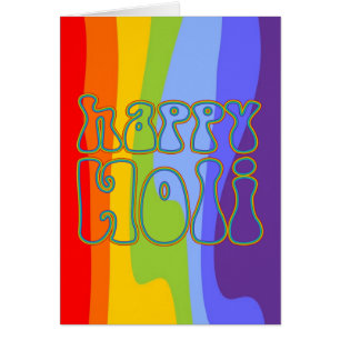 Cartão holiES - FELIZ HOLI, apenas um contorno colorido 1