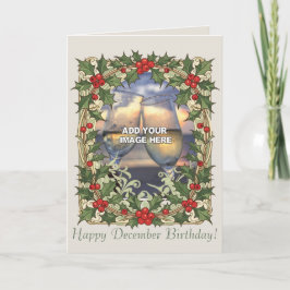 Cartão Holly Berry Decorative Christmas Border