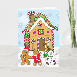 Cartão Holly Jolly Christmas Gingercake House