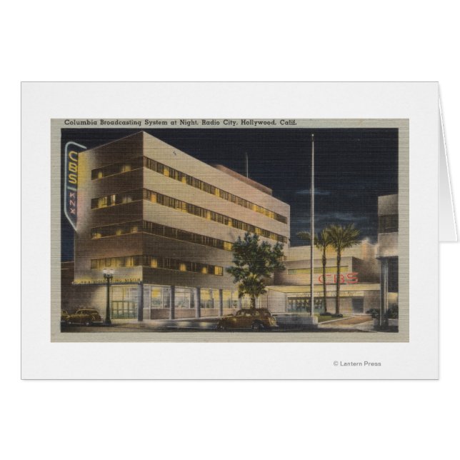 Cartão Hollywood, CA - Sistema de Radiodifusão Colúmbia (Frente Horizontal)