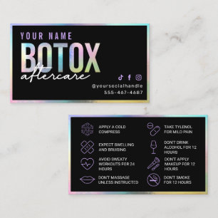 Cartão Holográfico de Pós-Cuidados Botox