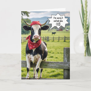 Cartão Holstein Cow Birthday Humor
