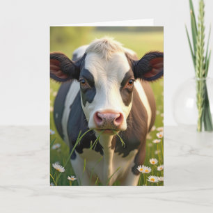 Cartão Holstein Cow Birthday Humor