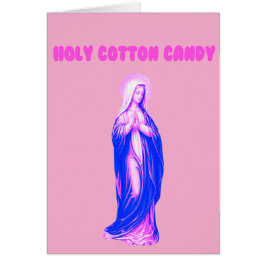 Cartão Holy Cotton Candy Vierge Marie Rose et Bleue