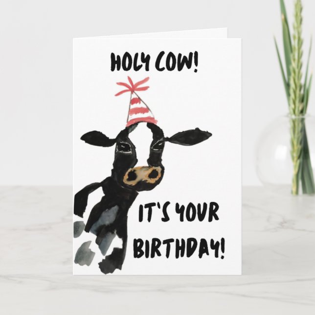 Cartão Holy Cow! It's Your Birthday Card (Frente)