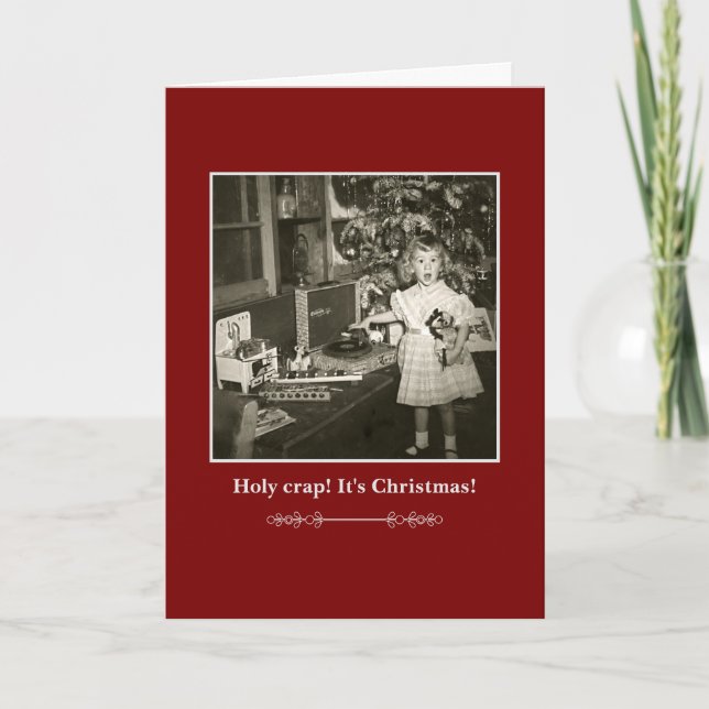 Cartão Holy Crap! It's Christmas! (Frente)