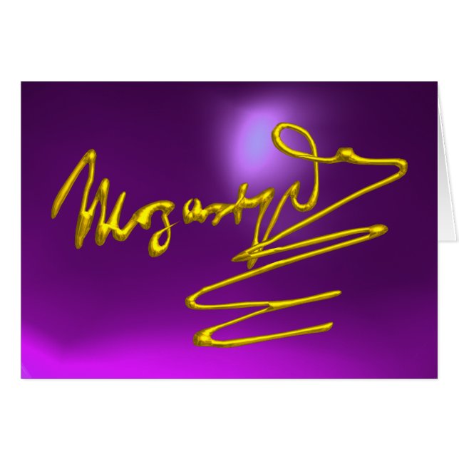 Cartão HOMAGE TO MOZART, Dourada Signature Purple Ametyst (Frente Horizontal)