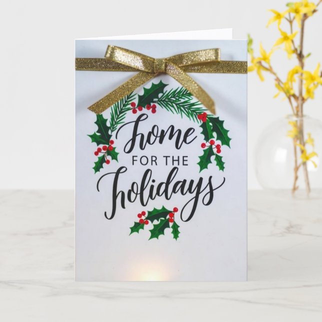Cartão 'Home for the Holidays' Folded Greeting Card (Flor Amarela)