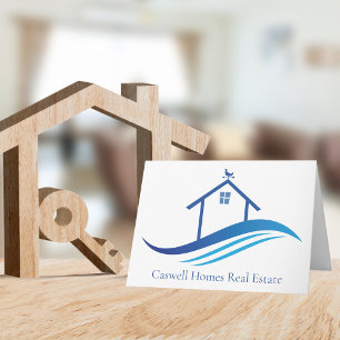 Cartão Home page da Empresa Imobiliária Azul Logotipo Mod