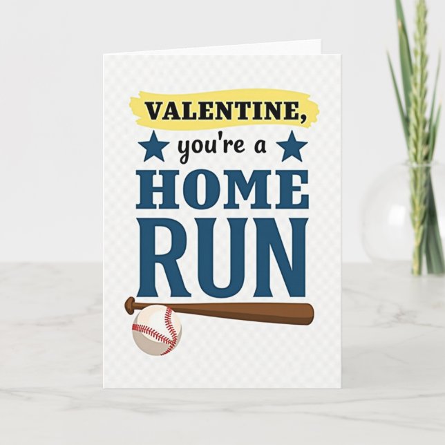 Cartão Home Run Valentine Baseball Card (Frente)