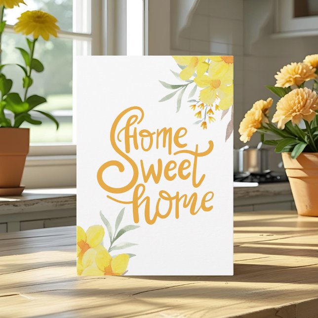 Cartão Home Sweet Home Summer Flowers Encantamento Famili (Criador carregado)