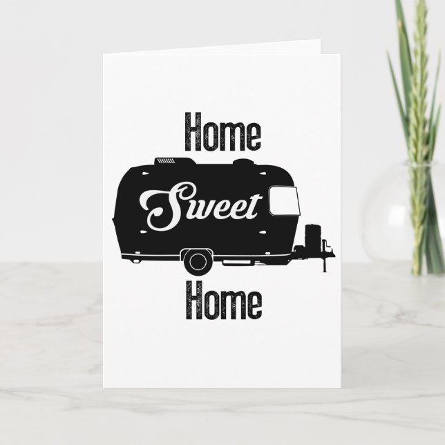 Cartão Home Sweet Home - Vintage Camper Vintage Trailer (Frente)
