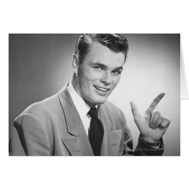 Cartão Homem a apontar 2 (Frente Horizontal)