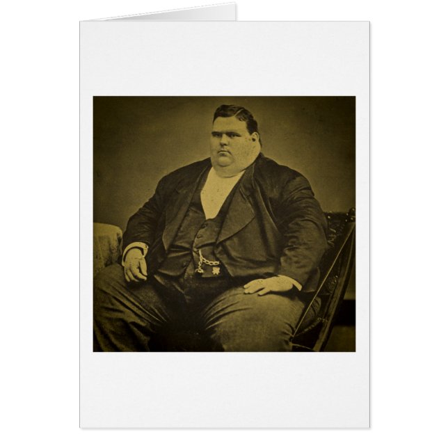 Cartão Homem arrepiante da gordura do secundário do circo (Frente)