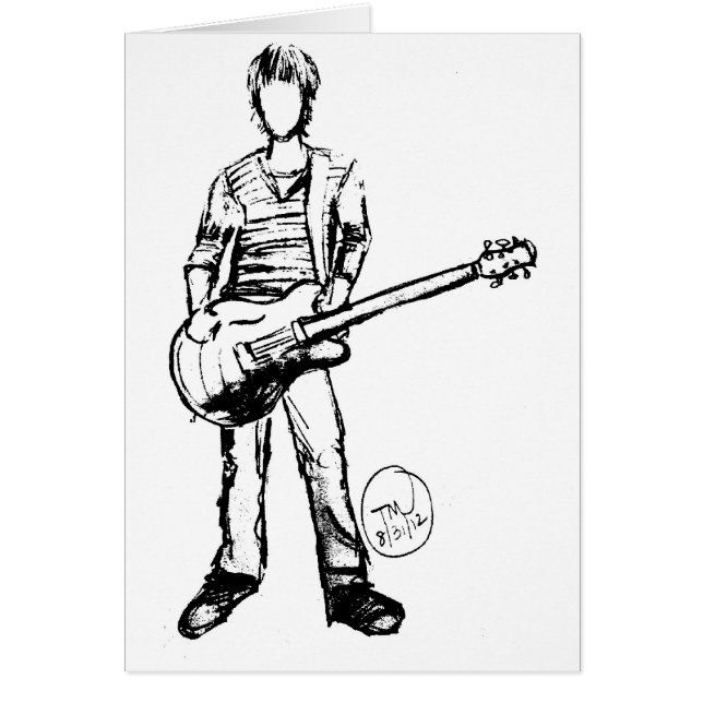 Cartão Homem com guitarra (Frente)