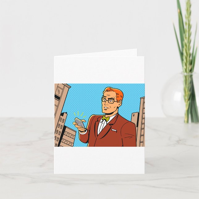 Cartão Homem De Bicicleta Com Celular (Criador carregado)