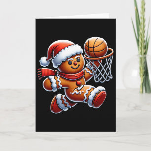 Cartão Homem de Biscoito de Gengibre Brincando Natal Xmas