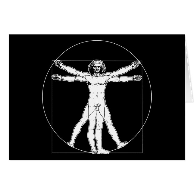 Cartão Homem de da Vinci Vitruvian (Frente Horizontal)