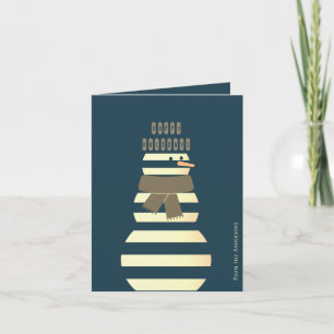 Cartão Homem de neve bonitinho de neve moderno