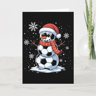 Cartão Homem de Neve de Futebol de Natal Mulheres Homens 