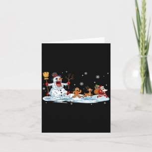 Cartão Homem de Neve de Terror Natal Rena de Biscoito de 