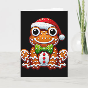 Cartão Homem de Pão de Gengibre Engraçado Sapo Natal Mulh