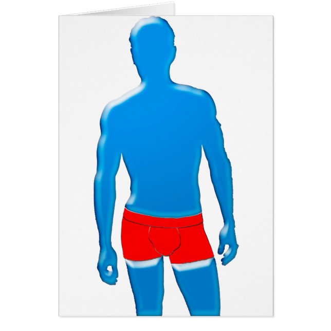 Cartão Homem de roupa interior (Frente)