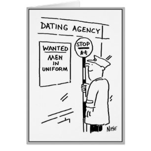 Cartão Homem de uniforme à procura de um encontro.