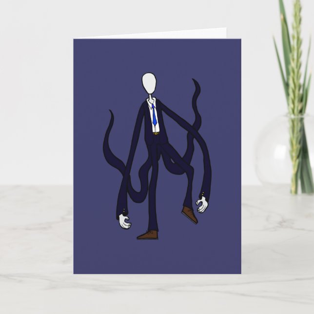 Cartão Homem delgado - livro dos monstro o Dia das Bruxas (Frente)