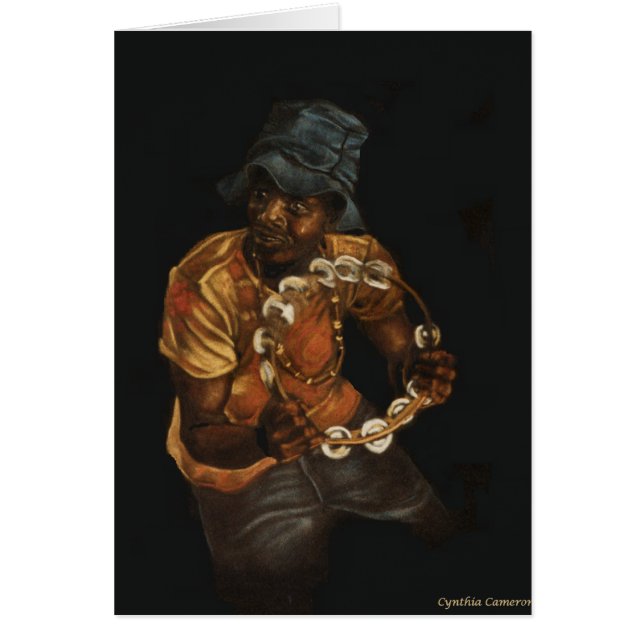 Cartão Homem do pandeiro (Frente)