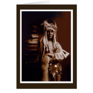 Cartão Homem do pombo do nativo americano