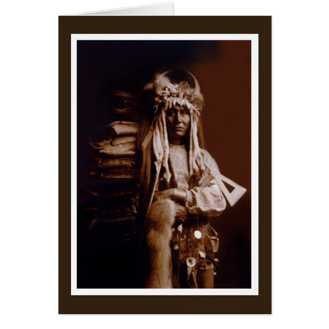 Cartão Homem do pombo do nativo americano (Frente)