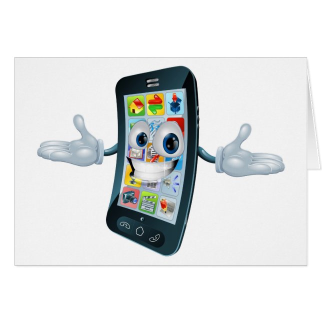 Cartão Homem do telefone móvel (Frente Horizontal)