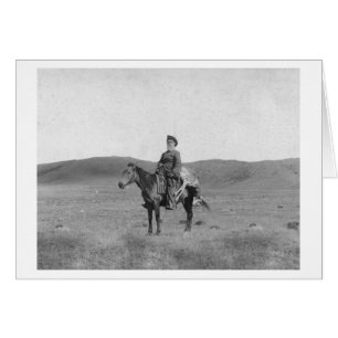 Cartão Homem em Cavalo com Fotografia do Antílope Escravo