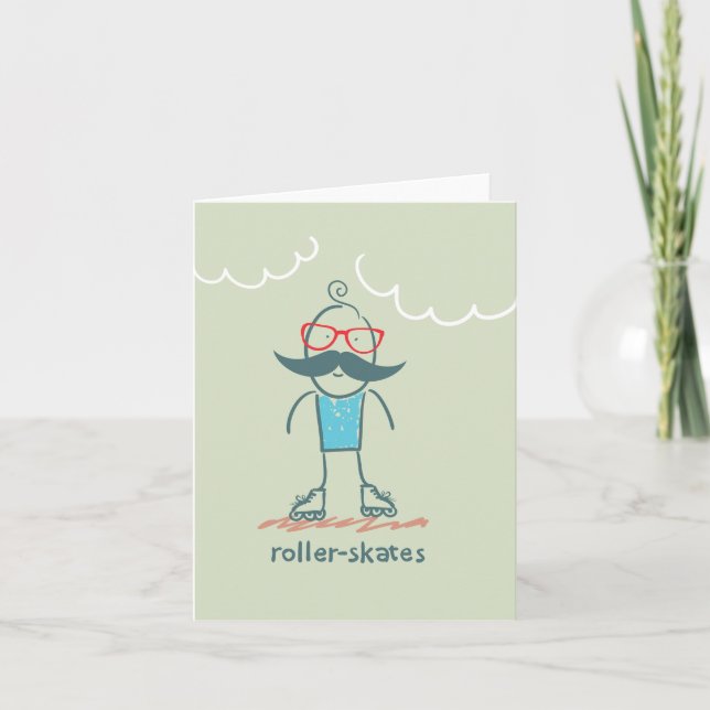 Cartão Homem Em Rollerskates (Frente)