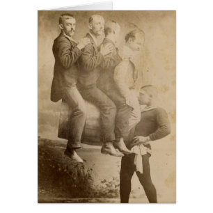 Cartão Homem forte do circo do vintage