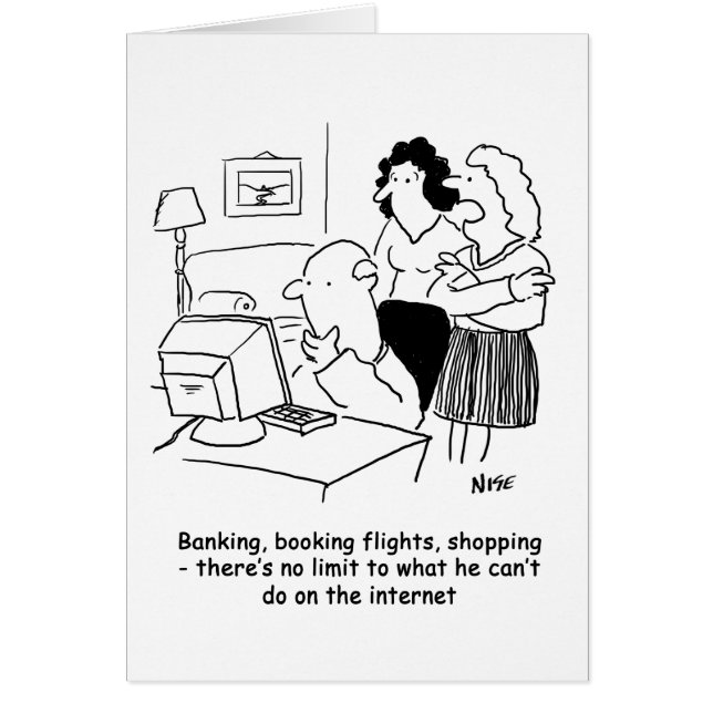 Cartão Homem incompetente no computador (Frente)