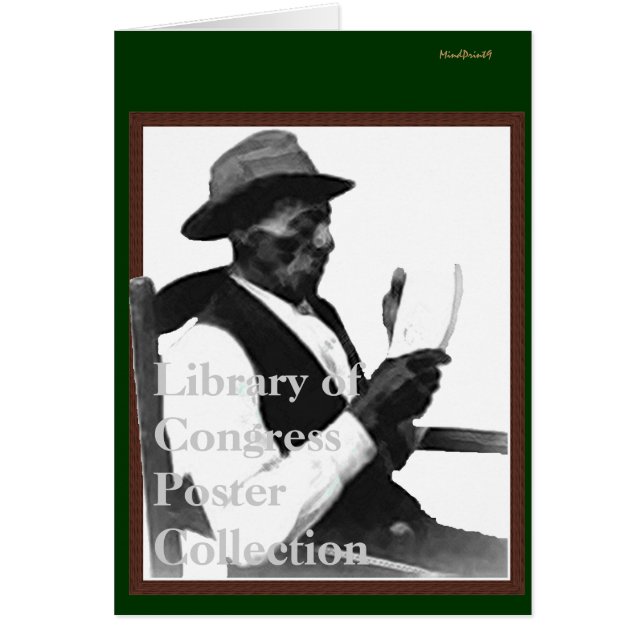 Cartão Homem lendo uma história (Frente)