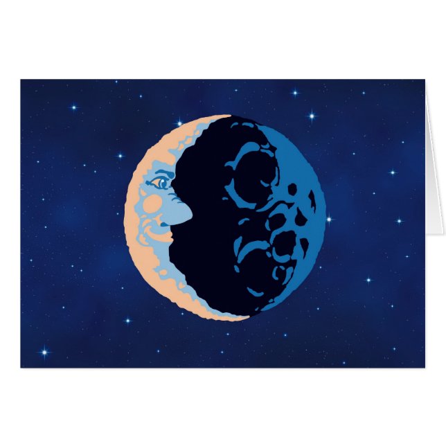 Cartão Homem na lua (Frente Horizontal)