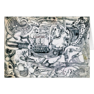 Cartão "Homem no jardim zoológico "