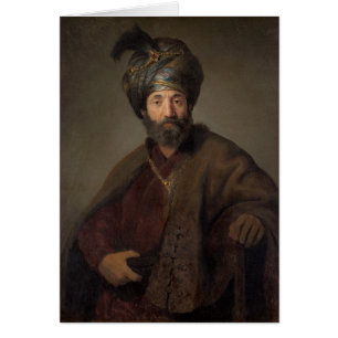 Cartão Homem no traje oriental, c.1635 (óleo em canvas)