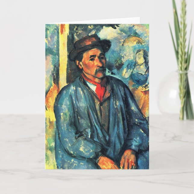 Cartão Homem num Fumo Azul - Paul Cezanne - c1896 (Frente)