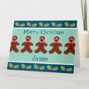 Cartão Homem Personalizado de Pão de Natal Bonito
