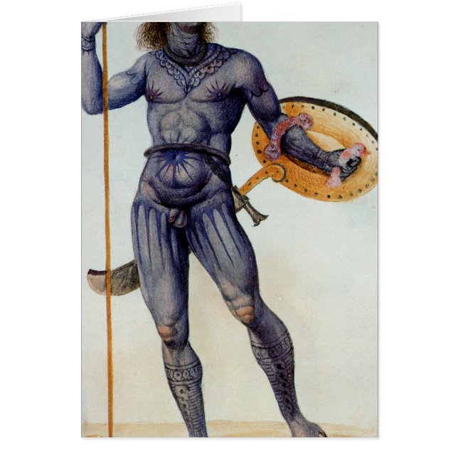 Cartão Homem Pictish que guardara um protetor (Frente)