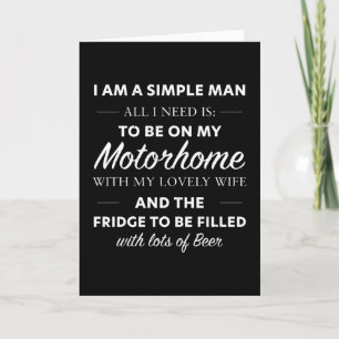 Cartão Homem Simples Só preciso do meu Motorhome