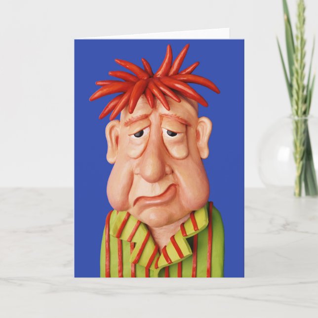 Cartão Homem sonolento (Frente)