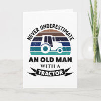 Homem Velho com Trator Presente Divertido de Agric