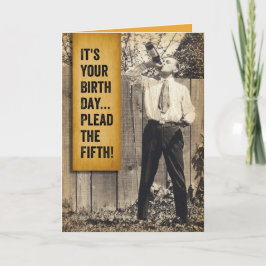 Cartão Homem-Vintage - A conduzir o Quinto Aniversário e