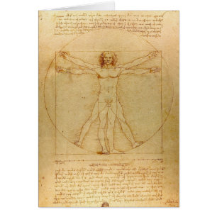 Cartão Homem Vitruviano por Leonardo Da Vinci