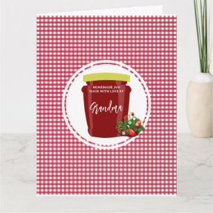 Cartão Homemade Jam Red e White Gingham Cottagecore